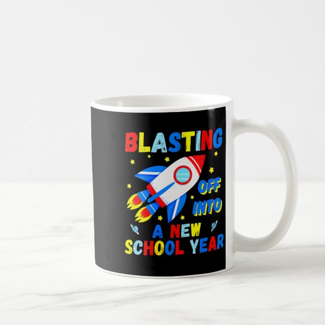 Taza De Café Womens Blasting Off Into A New School Year Cute Ro (Derecha)