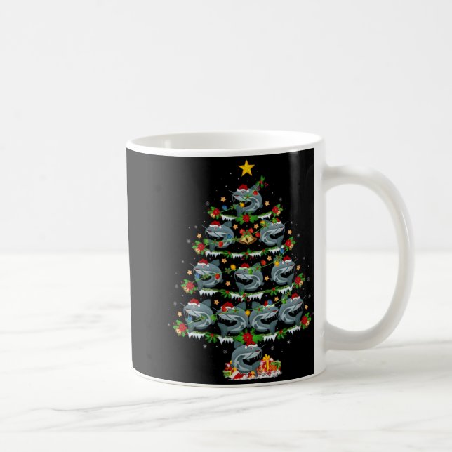 Taza De Café Womens Catfish Xmas Lights Santa Catfish Christmas (Derecha)