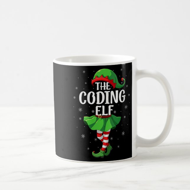 Taza De Café Womens Coding Elf Christmas Girls Women Elf Squad  (Derecha)