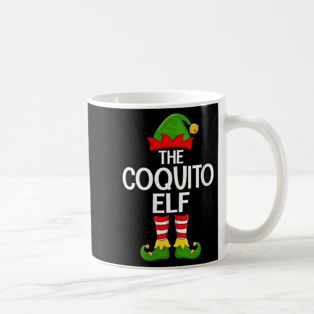 Taza De Café Womens Coquito Elf Xmas Matching Family Elf Squad  (Derecha)