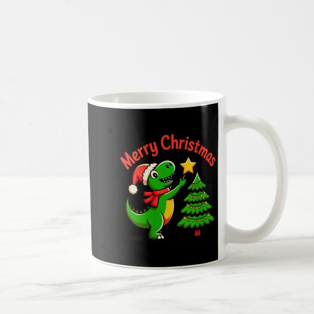Taza De Café Womens Dinosaur Christmas Merry Christmas T-rex De (Derecha)