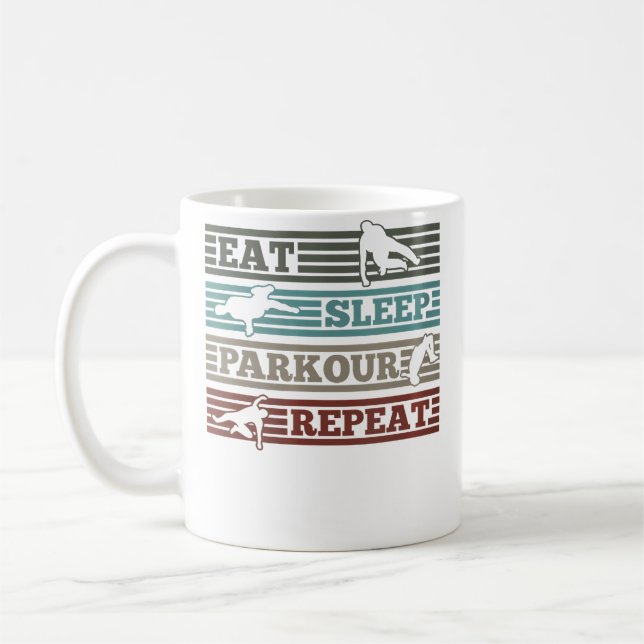 Taza De Café Womens Eat Sleep Parkour Repeat Runner Parkour (Izquierda)