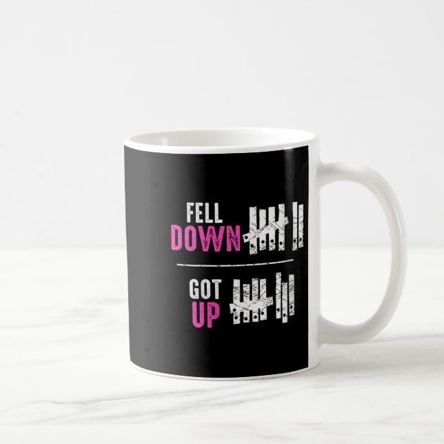 Taza De Café Womens Fell Down Got Up Motivational Funny Sitive  (Derecha)