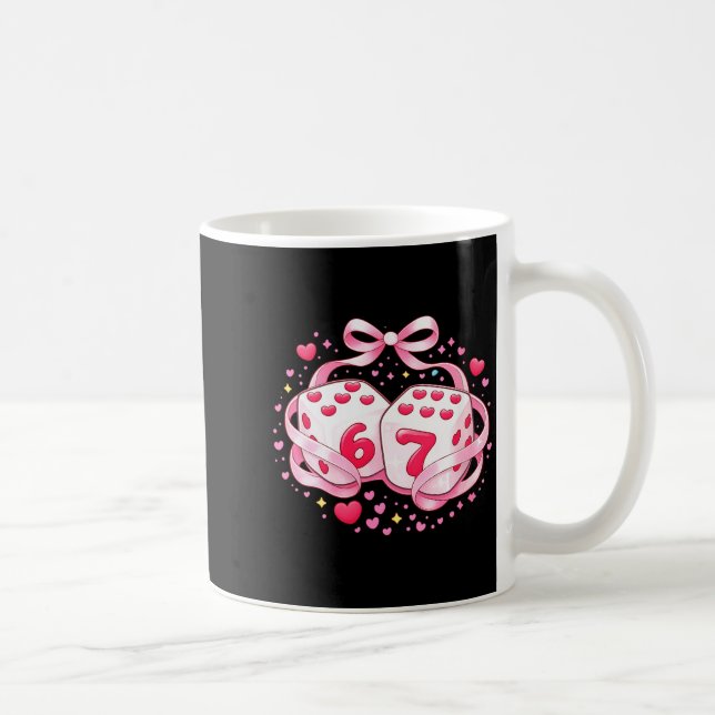 Taza De Café Women's Funny Valentine Dice 6 7 Preppy 67 Six Sev (Derecha)
