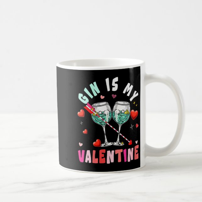 Taza De Café Women's Gin Is My Valentine Hearts Matching Drinke (Derecha)