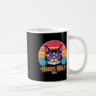 Taza De Café Womens Harris W 2024 Cat Sungles Retro Vintage Poc