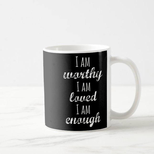 Taza De Café Women's I Am Worthy Motivational Christian  (Derecha)