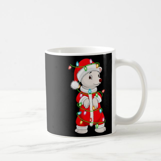 Taza De Café Womens Lar Bear Christmas Lights Santa Costume Cut (Derecha)