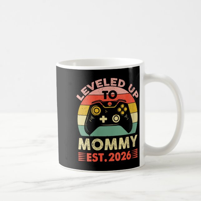 Taza De Café Womens Leveling Up To Mommy 2026 First Time Mom 20 (Derecha)