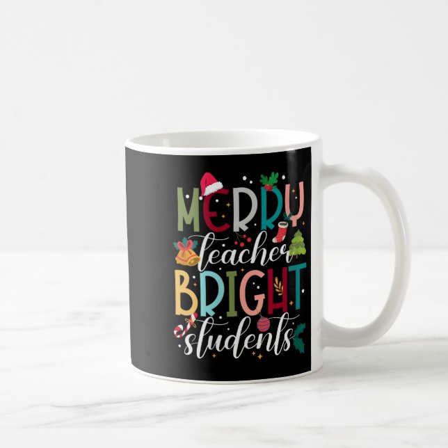 Taza De Café Womens Merry Teacher Bright Students Christmas Hol (Derecha)