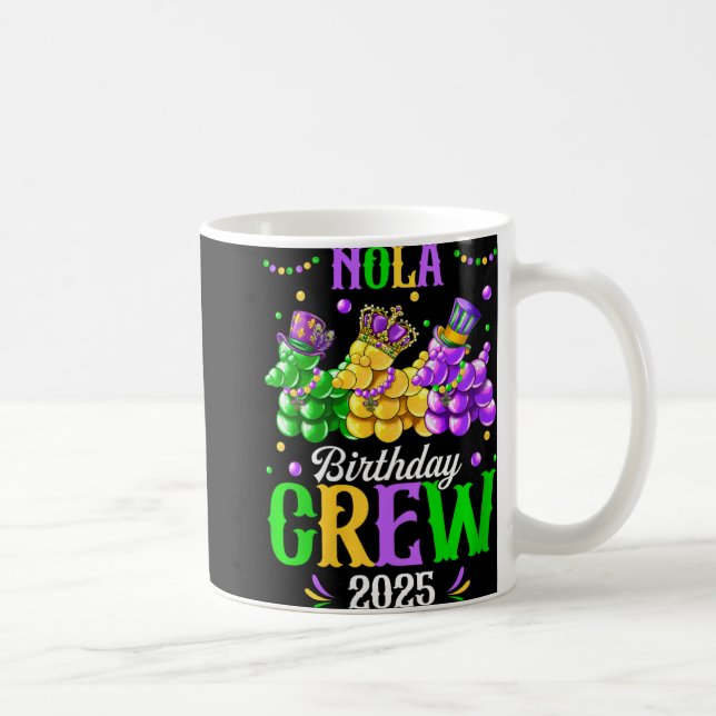 Taza De Café Womens Nola Birthday Crew 2025 New Orleans Mardi G (Derecha)