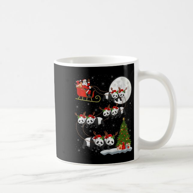 Taza De Café Womens Panda Santa Sleigh Flying Funny Magical Chr (Derecha)