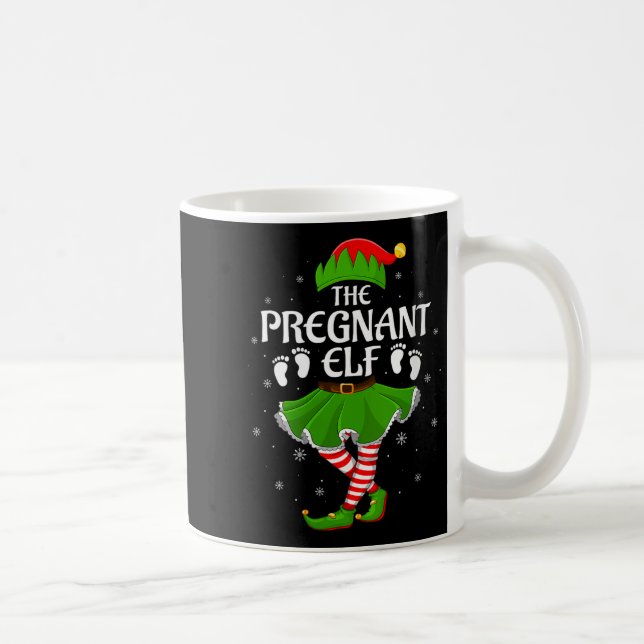 Taza De Café Womens Pregnant Elf Christmas Family Girls Women E (Derecha)