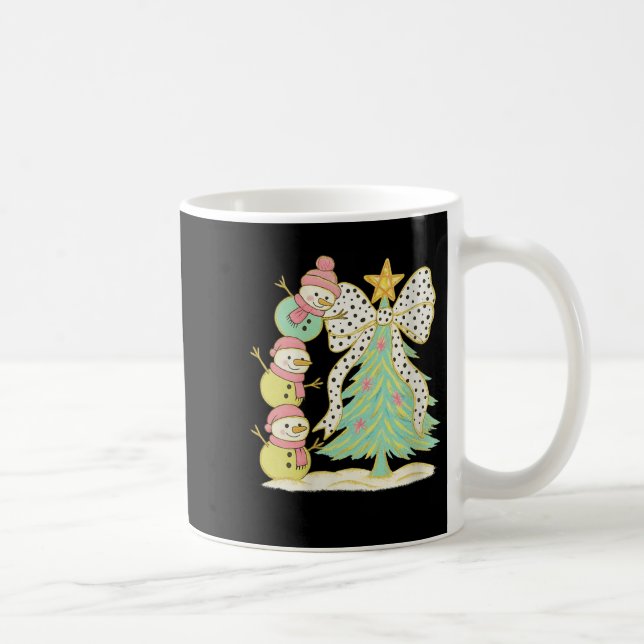Taza De Café Womens Preppy Coquette Christmas Snowm 2025 Funny  (Derecha)