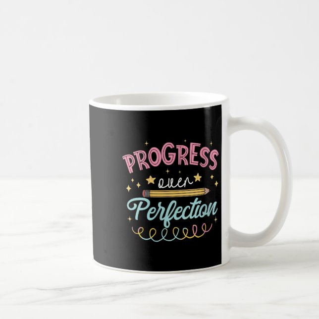 Taza De Café Womens Progress Over Perfection Motivational Teach (Derecha)
