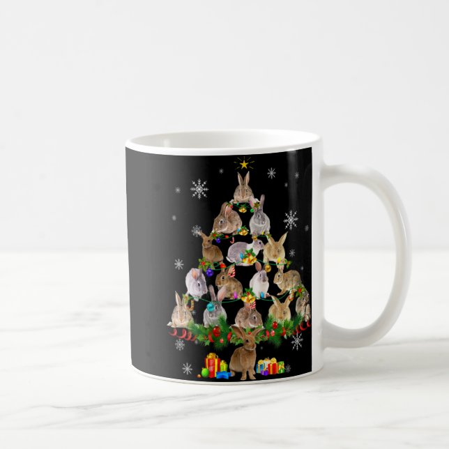 Taza De Café Womens Rabbit Christmas Tree Snow Funny Rabbit Xma (Derecha)