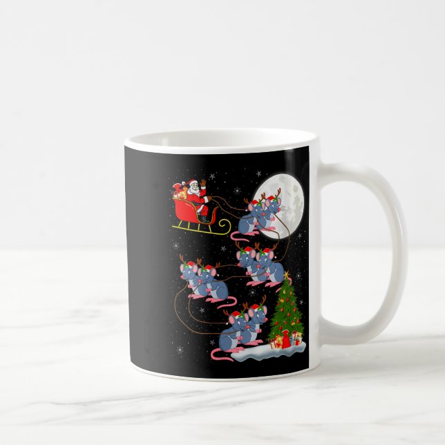 Taza De Café Womens Rat Rodents Santa Sleigh Flying Funny Magic (Derecha)
