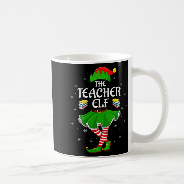 Taza De Café Womens Teacher Elf Christmas Family Girls Women El (Derecha)