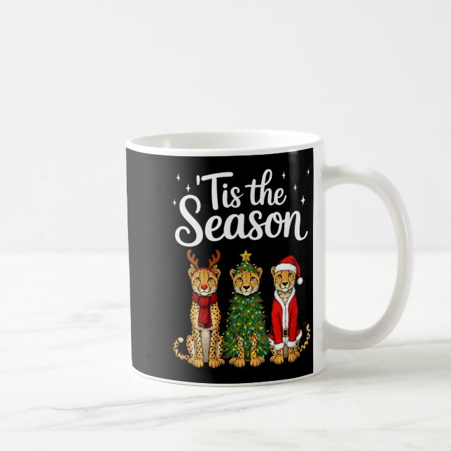 Taza De Café Womens Tis The Season Cheetah Christmas Santa Safa (Derecha)