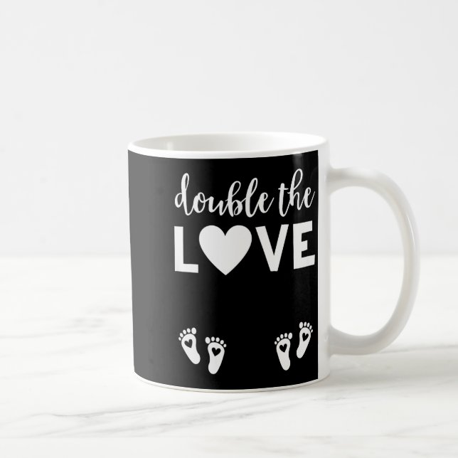 Taza De Café Womens Valentines Day Twin Pregnancy Announcemen V (Derecha)