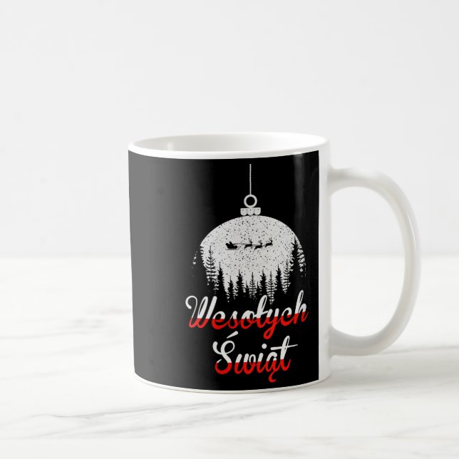 Taza De Café Womens Wesolych Swiat Lish Christmas Holiday V-nec (Derecha)