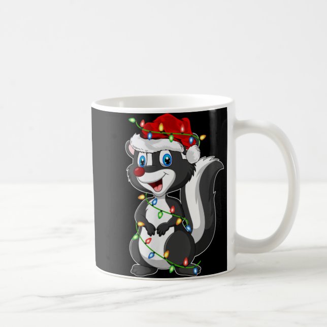 Taza De Café Womens Xmas Lights Santa Hat Skunk Christmas V Nec (Derecha)