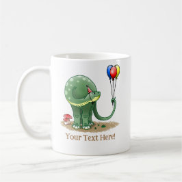 Taza De Café Wonderful Dinosaur Holding the Birthday Balloons