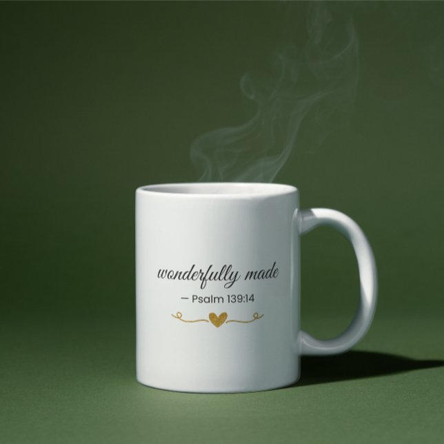 Taza De Café Wonderfully Made – Psalm 139:14 Mug (Subido por el creador)