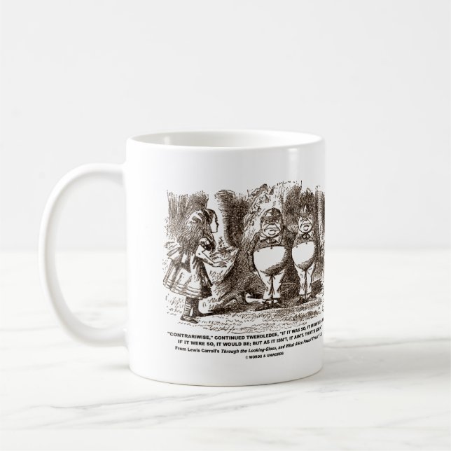 Taza De Café Wonderland Alice Tweedledum Tweedledee Logic Qte (Izquierda)
