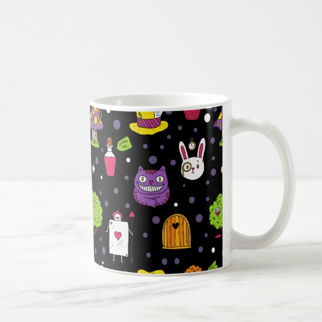 Taza De Café Wonderland negro (Derecha)