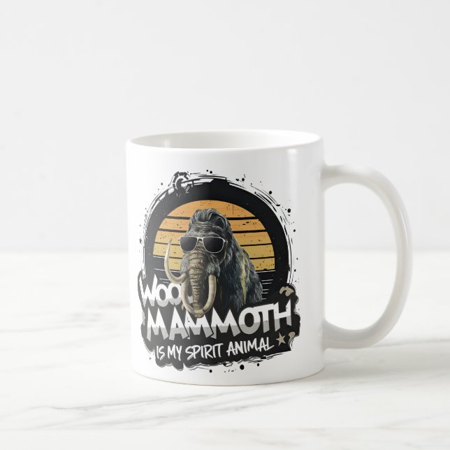 Taza De Café Woo Mammoth Is My Spirit Animal Art (Derecha)
