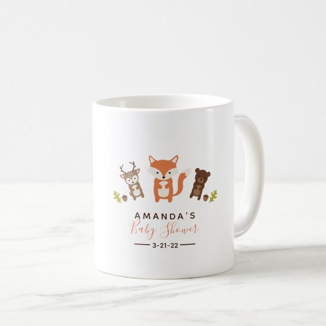 Taza De Café Woodland Baby Shower (Anverso derecho)