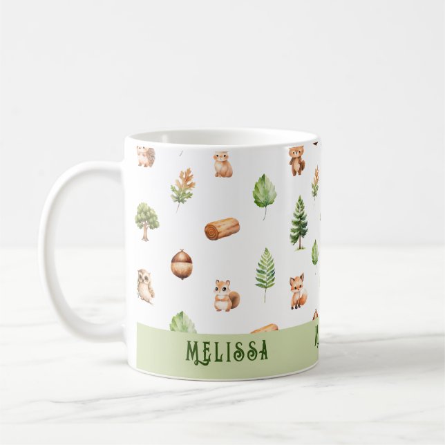 Taza De Café Woodland Cute Forest Animals (Izquierda)