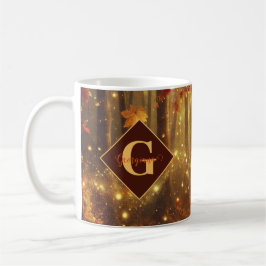 Taza De Café Woodland otoñal de oro caprichoso