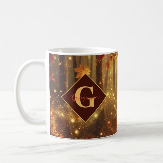 Taza De Café Woodland otoñal de oro caprichoso (Izquierda)