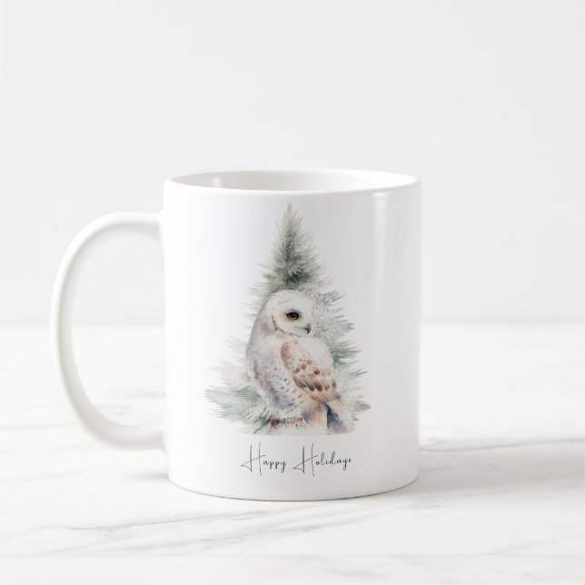 Taza De Café Woodland Owl Holiday (Izquierda)
