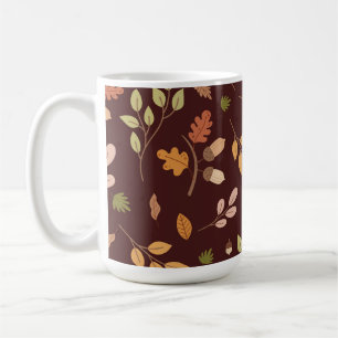 Taza De Café Woodland Raccoon Autumn Tema Neutral Dark Backgro