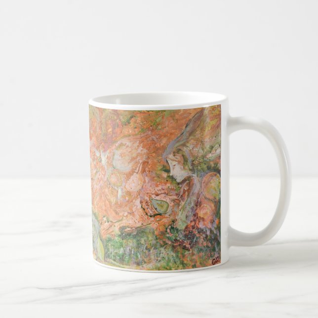 Taza De Café Woodland Spirit / Fairy Original Art Orange (Derecha)