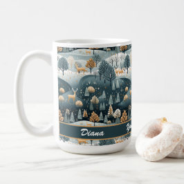 Taza De Café Woodland Winter Scandinaviary Art Personalizado