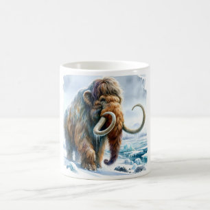 Taza De Café Woolly Mammoth in the Ice Age - Watercolor