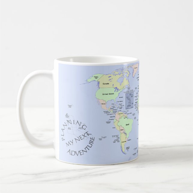 Taza De Café World Map - Planning My Next Adventure - Custom (Izquierda)