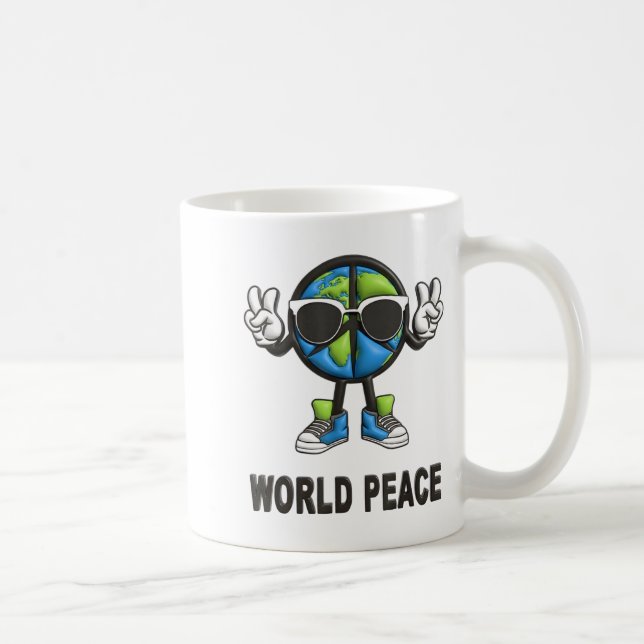 Taza De Café World Peace On Earth Shirt Global Love Peace Sign  (Derecha)