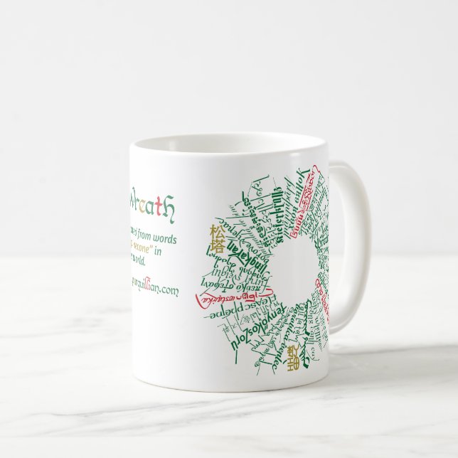 Taza De Café World Word Wreath Mug (Anverso derecho)