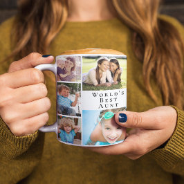 Taza De Café World's Best Aunt Photo Collage