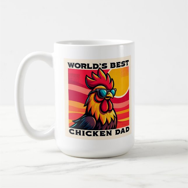 Taza De Café World's Best Chicken Dad Funny Rooster Father  (Izquierda)
