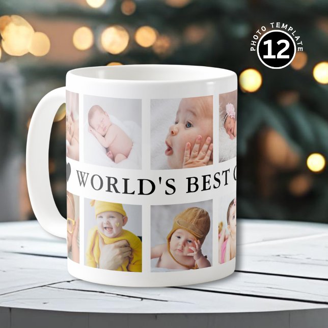 Taza De Café World's Best Grandpa 12 Photo Black And White (Subido por el creador)