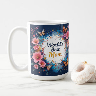Taza De Café World's Best MOM Flowers Butterfly