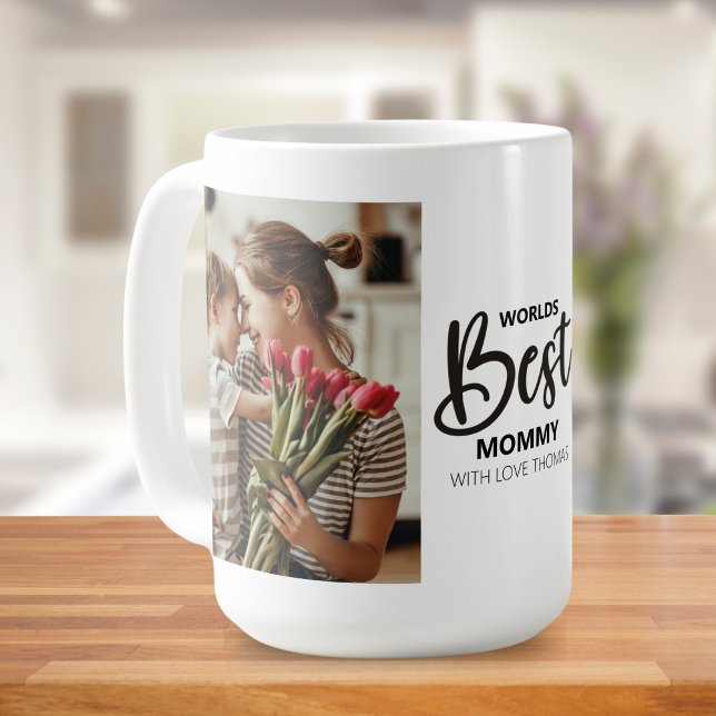 Taza De Café Worlds Best Mommy Photo with White Writing (Subido por el creador)