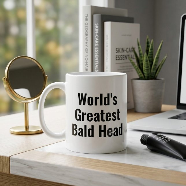 Taza De Café World's Greatest Bald Head (Subido por el creador)