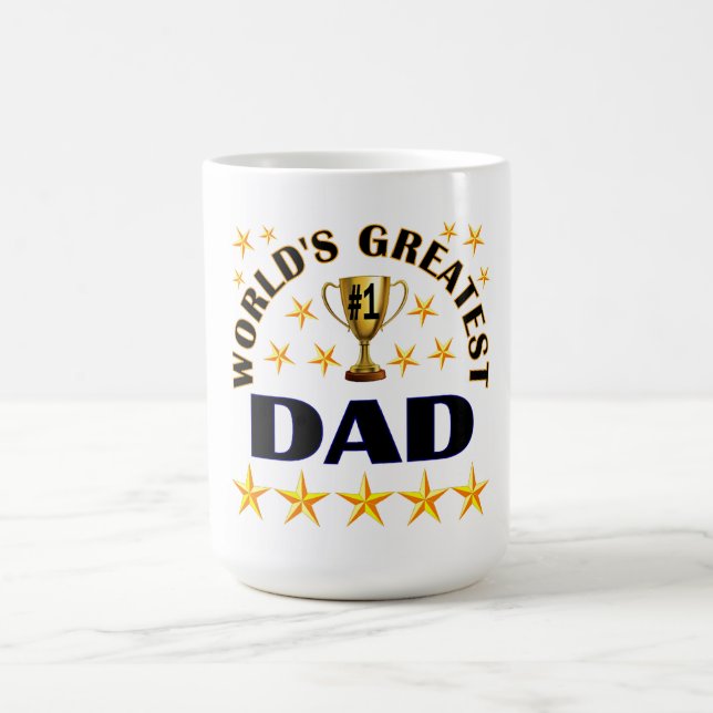 Taza De Café World's Greatest Dad, Gold Stars, (Centro)